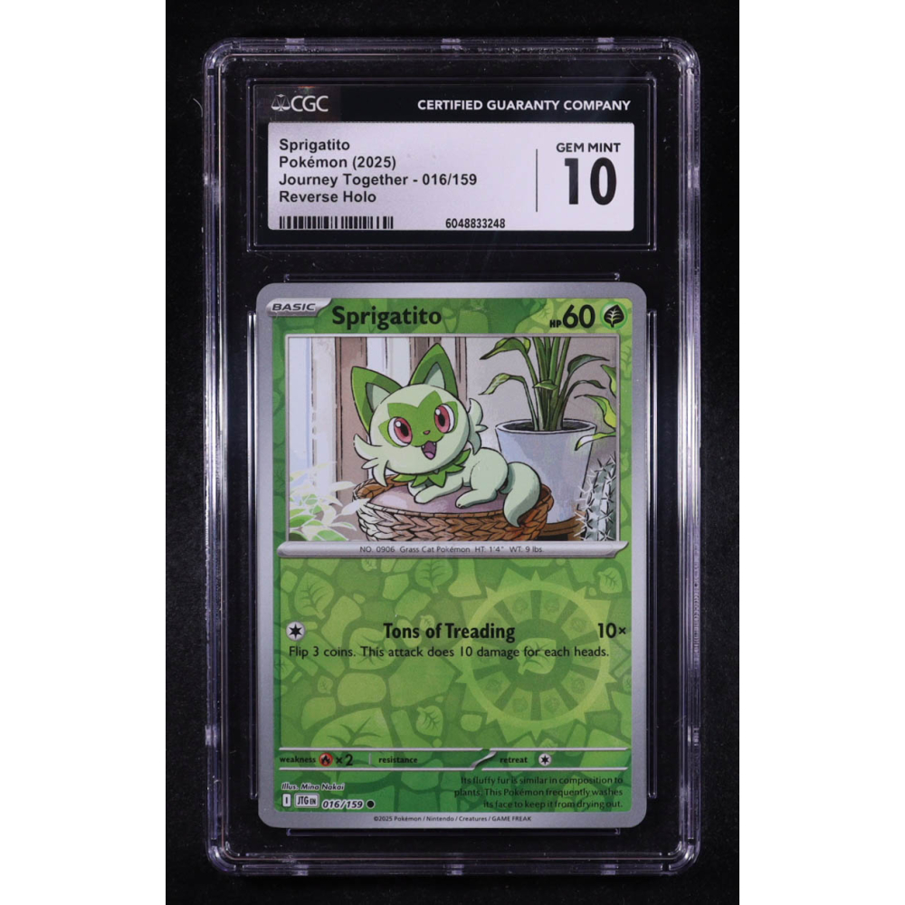 Sprigatito 2025 Pokemon Journey Together #016 (CGC 10) at PristineAuction.com