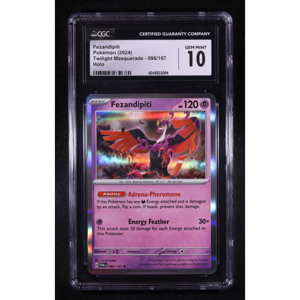Fezandipiti 2024 Pokemon Twilight Masquerade #096 (CGC 10) at PristineAuction.com