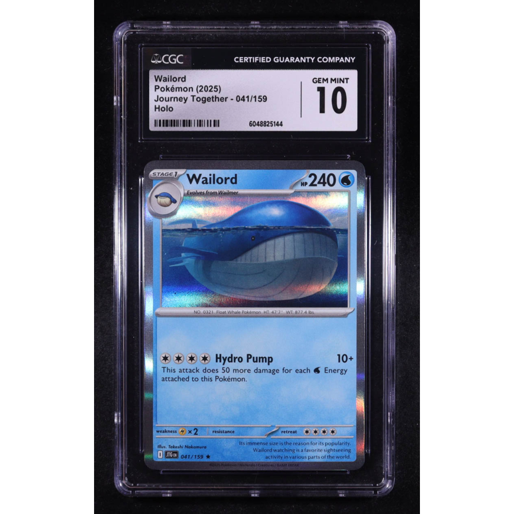 Wailord 2025 Pokemon Journey Together #041 (CGC 10) at PristineAuction.com