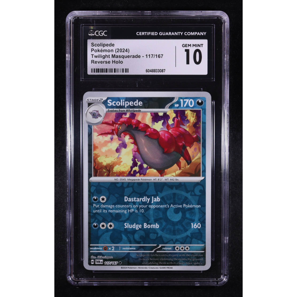 Scolipede 2024 Pokemon Twilight Masquerade #117 (CGC 10) at PristineAuction.com