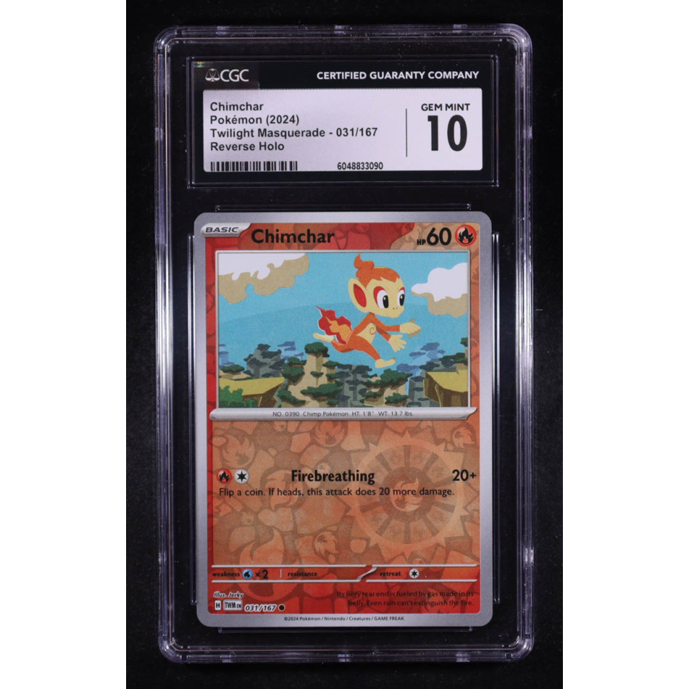 Chimchar 2024 Pokemon Twilight Masquerade #031 (CGC 10) at PristineAuction.com