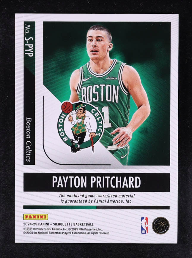 Payton Pritchard 2024-25 Panini Silhouette Memorabilia #S-PYP #46/49 at PristineAuction.com Payton Pritchard 2024-25 Panini Silhouette Memorabilia #S-PYP #46/49 at PristineAuction.com