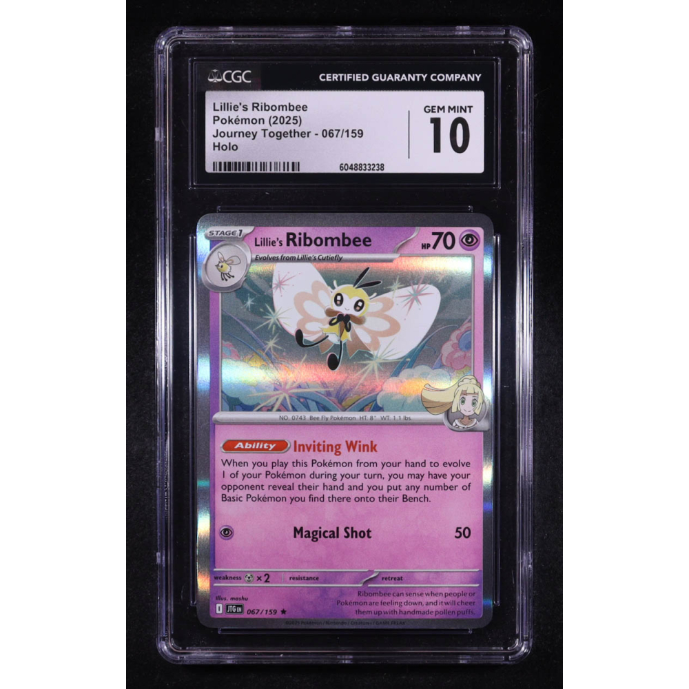 Lillie's Ribombee 2025 Pokemon Journey Together #067 (CGC 10) at PristineAuction.com