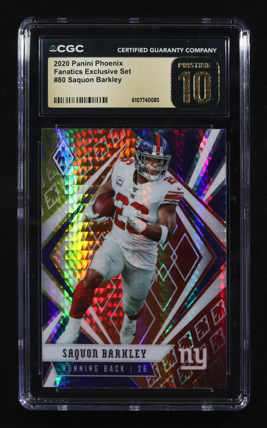 Saquon Barkley 2020 Panini Phoenix Fanatics Exclusive Set #80 (CGC 10 Pristine) at PristineAuction.com Saquon Barkley 2020 Panini Phoenix Fanatics Exclusive Set #80 (CGC 10 Pristine) at PristineAuction.com