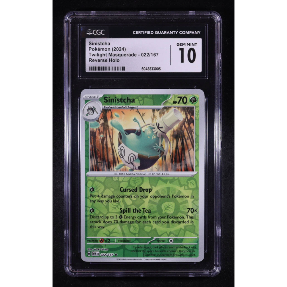 Sinistcha 2024 Pokemon Twilight Masquerade #022 (CGC 10) at PristineAuction.com