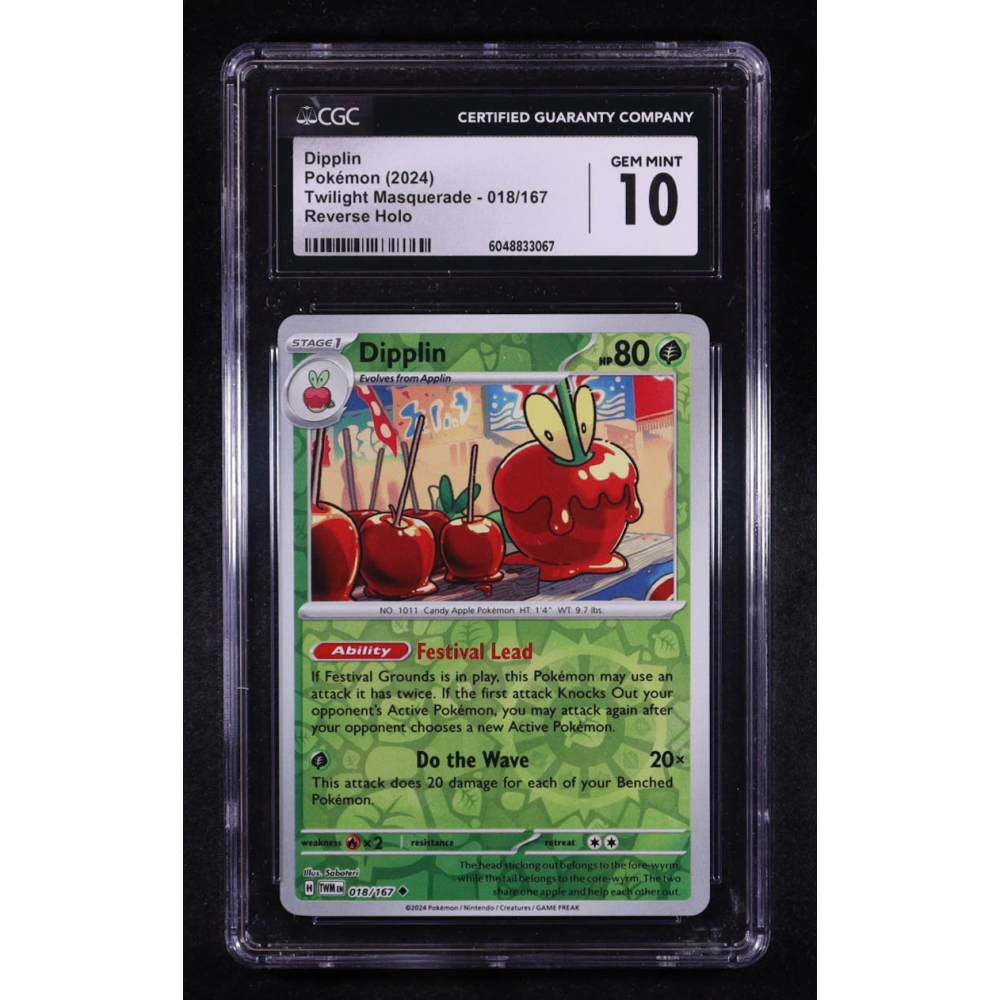 Dipplin 2024 Pokemon Twilight Masquerade #018 (CGC 10) at PristineAuction.com