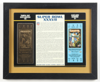 Super Bowl XXXVII Commemorative Score Card with 23KT Gold Ticket Framed Display at PristineAuction.com