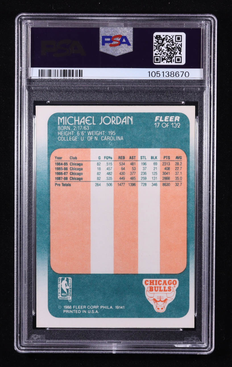 Michael Jordan 1988-89 Fleer #17 (PSA 9) at PristineAuction.com Michael Jordan 1988-89 Fleer #17 (PSA 9) at PristineAuction.com