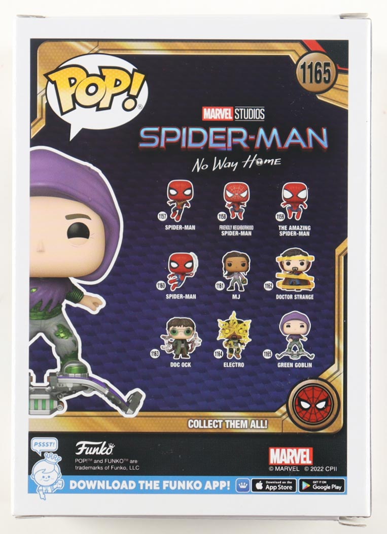 Willem Dafoe Signed "Spider-Man: No Way Home" #1165 Green Goblin Bobble-Head Funko Pop! Vinyl Figure (Beckett) at PristineAuction.com Willem Dafoe Signed "Spider-Man: No Way Home" #1165 Green Goblin Bobble-Head Funko Pop! Vinyl Figure (Beckett) at PristineAuction.com