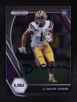 Ja'Marr Chase Signed 2021 Panini Prizm Draft Picks #112 RC (Beckett) at PristineAuction.com