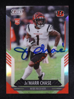 Ja'Marr Chase Signed 2021 Panini Chronicles Score Update Rookies Silver #412 RC (Beckett) at PristineAuction.com