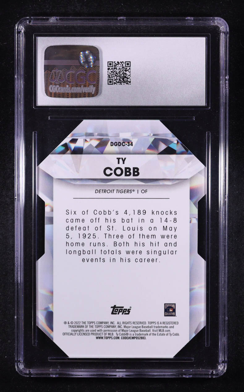 Ty Cobb 2022 Topps Diamond Greats Die Cuts #DGDC34 (CGC 10) at PristineAuction.com Ty Cobb 2022 Topps Diamond Greats Die Cuts #DGDC34 (CGC 10) at PristineAuction.com