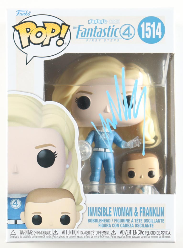 Vanessa Kirby Signed "The Fantastic Four: First Steps" #1514 Invisible Woman & Franklin Bobble-Head Funko Pop! Vinyl Figure (Beckett) at PristineAuction.com Vanessa Kirby Signed "The Fantastic Four: First Steps" #1514 Invisible Woman & Franklin Bobble-Head Funko Pop! Vinyl Figure (Beckett) at PristineAuction.com