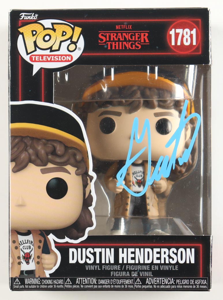 Gaten Matarazzo Signed "Stranger Things" #1781 Dustin Henderson Funko Pop! Vinyl Figure (Beckett) at PristineAuction.com Gaten Matarazzo Signed "Stranger Things" #1781 Dustin Henderson Funko Pop! Vinyl Figure (Beckett) at PristineAuction.com