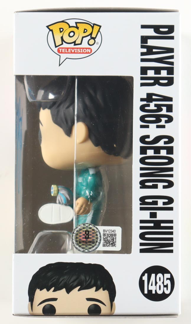 Lee Jung-Jae Signed "Squid Game" #1485 Player 456: Seong Gi-Hun Funko Pop! Vinyl Figure (Beckett) at PristineAuction.com Lee Jung-Jae Signed "Squid Game" #1485 Player 456: Seong Gi-Hun Funko Pop! Vinyl Figure (Beckett) at PristineAuction.com