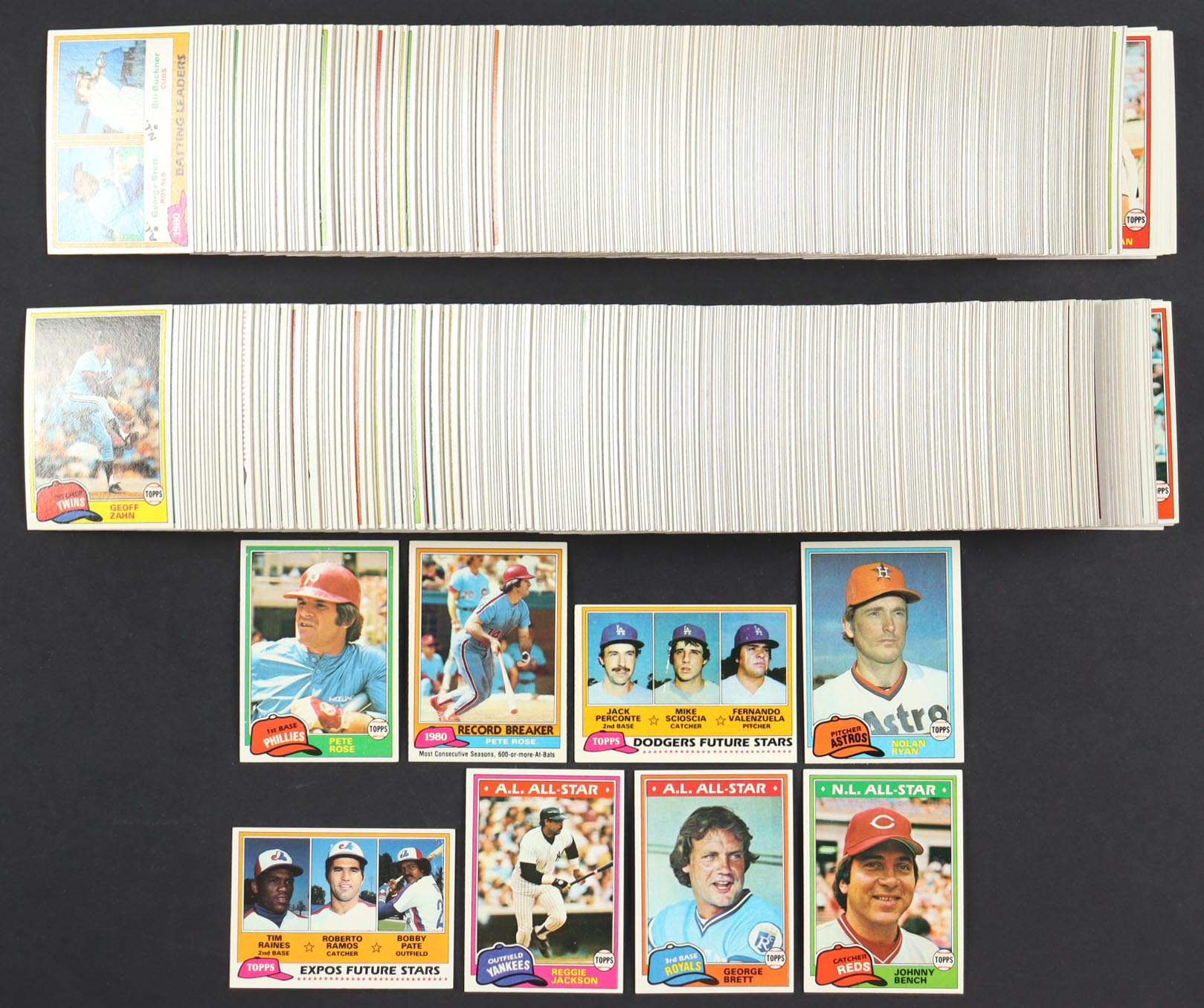 1981 Topps Baseball Complete Set of (726) Cards with Jack Perconte / Mike Scioscia / Fernando Valenzuela #302 RC, Nolan Ryan #240, Rickey Henderson #261, Kirk Gibson #315 at PristineAuction.com 1981 Topps Baseball Complete Set of (726) Cards with Jack Perconte / Mike Scioscia / Fernando Valenzuela #302 RC, Nolan Ryan #240, Rickey Henderson #261, Kirk Gibson #315 at PristineAuction.com