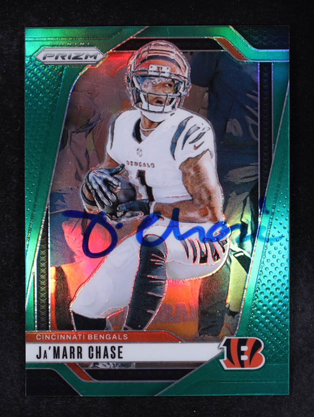 Ja'Marr Chase 2024 Panini Prizm Prizms Green #57 (Beckett) at PristineAuction.com Ja'Marr Chase 2024 Panini Prizm Prizms Green #57 (Beckett) at PristineAuction.com