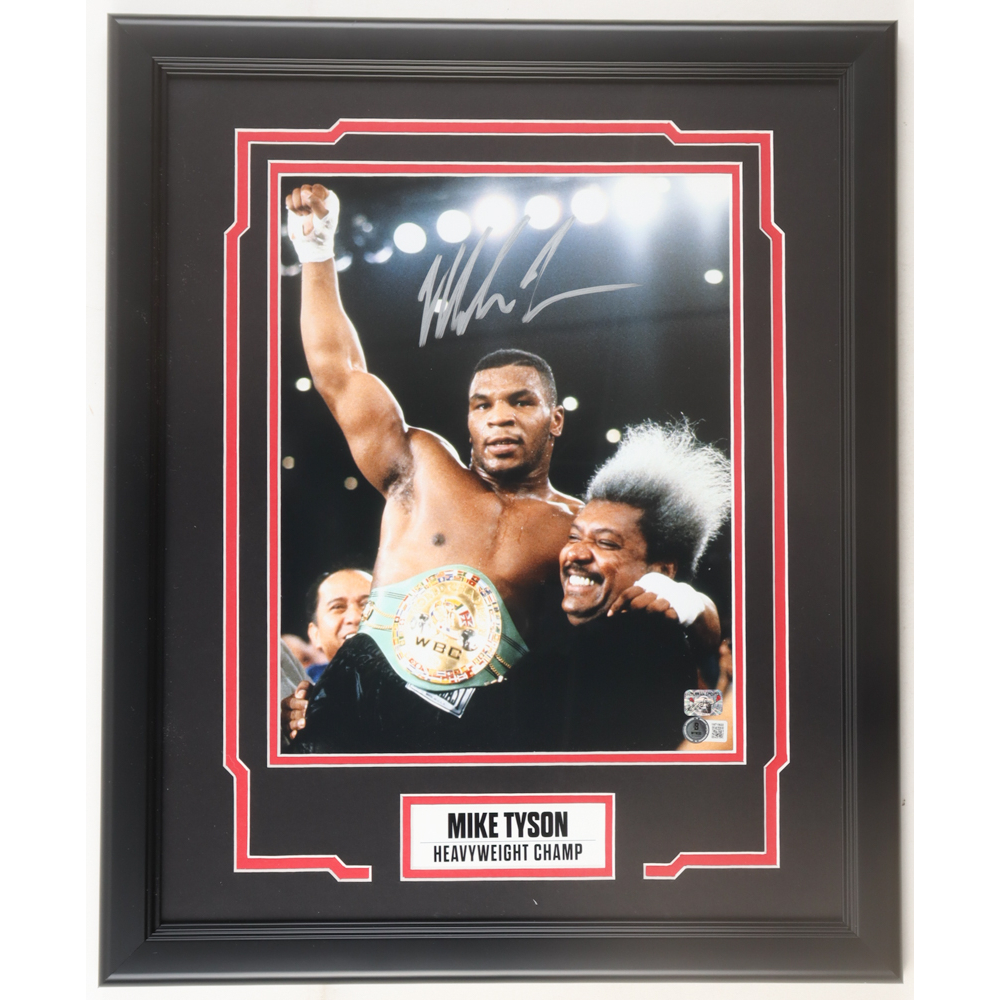 Mike Tyson Signed Custom Framed Photo Display (Tyson & Beckett) at PristineAuction.com