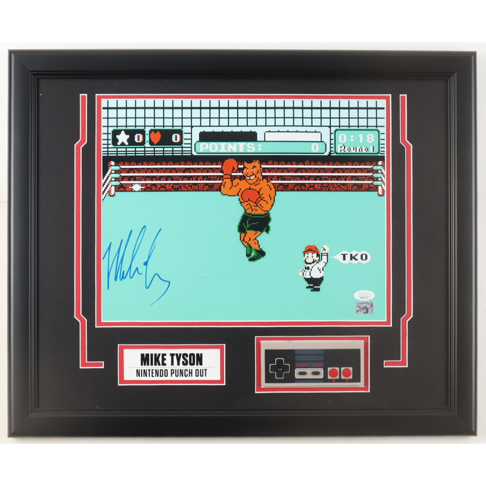 Mike Tyson Signed Custom Framed Photo Display With Nintendo Controller (JSA & Tyson) at PristineAuction.com
