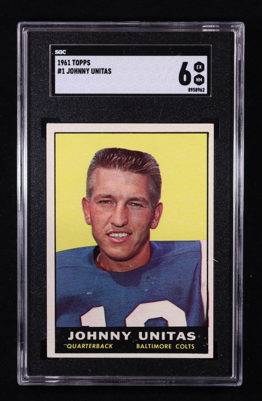 Johnny Unitas 1961 Topps #1 (SGC 6) at PristineAuction.com Johnny Unitas 1961 Topps #1 (SGC 6) at PristineAuction.com