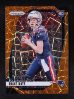 Drake Maye 2024 Panini Prizm Orange Lazer #329 RC at PristineAuction.com