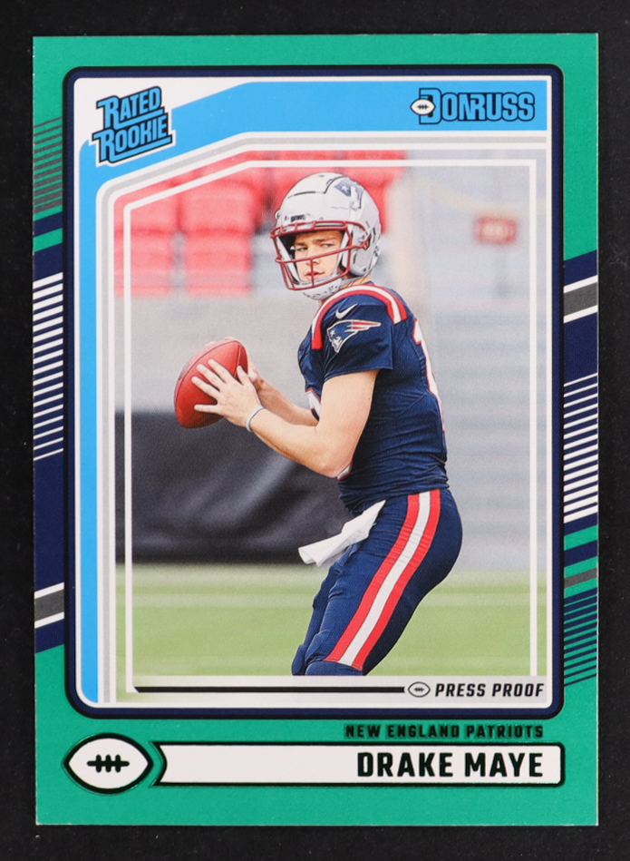Drake Maye 2024 Donruss Press Proof Green #379 RR RC at PristineAuction.com Drake Maye 2024 Donruss Press Proof Green #379 RR RC at PristineAuction.com