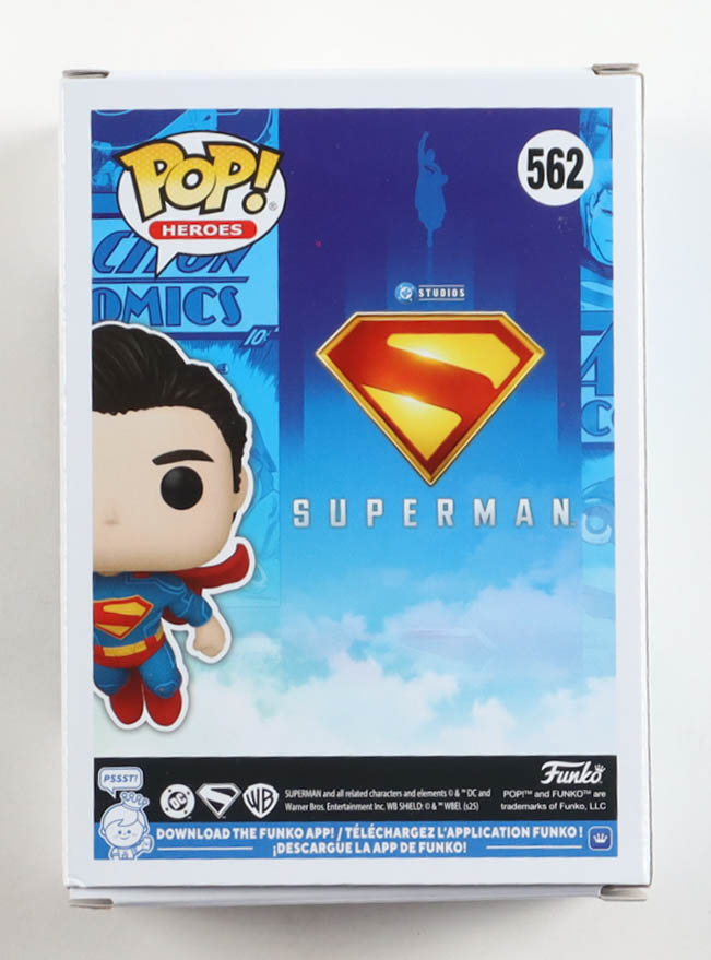 David Corenswet Signed "Superman" #562 Superman Funko Pop! Vinyl Figure (Beckett) at PristineAuction.com David Corenswet Signed "Superman" #562 Superman Funko Pop! Vinyl Figure (Beckett) at PristineAuction.com