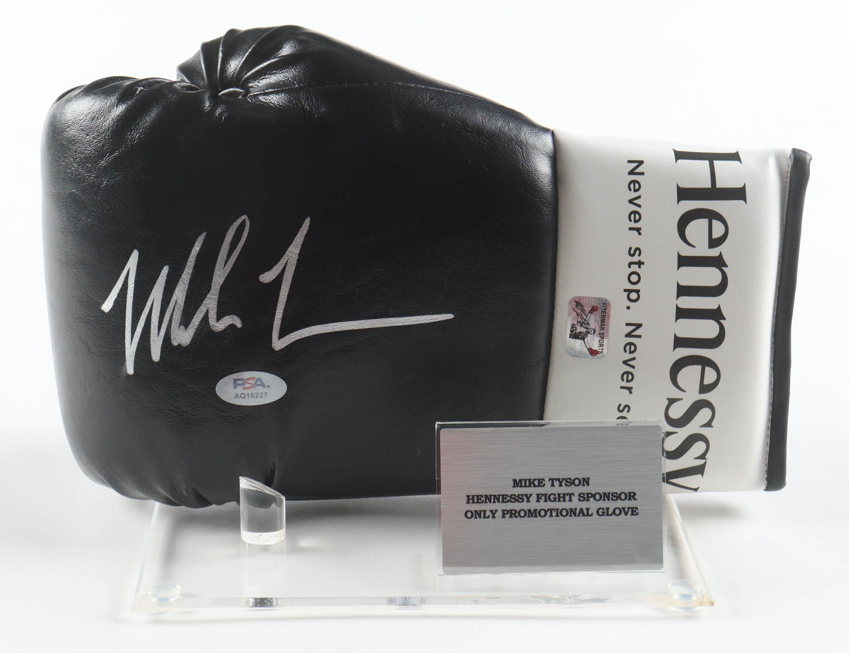 Mike Tyson Signed Hennessy Boxing Glove With Display Stand (PSA & Tyson) at PristineAuction.com Mike Tyson Signed Hennessy Boxing Glove With Display Stand (PSA & Tyson) at PristineAuction.com