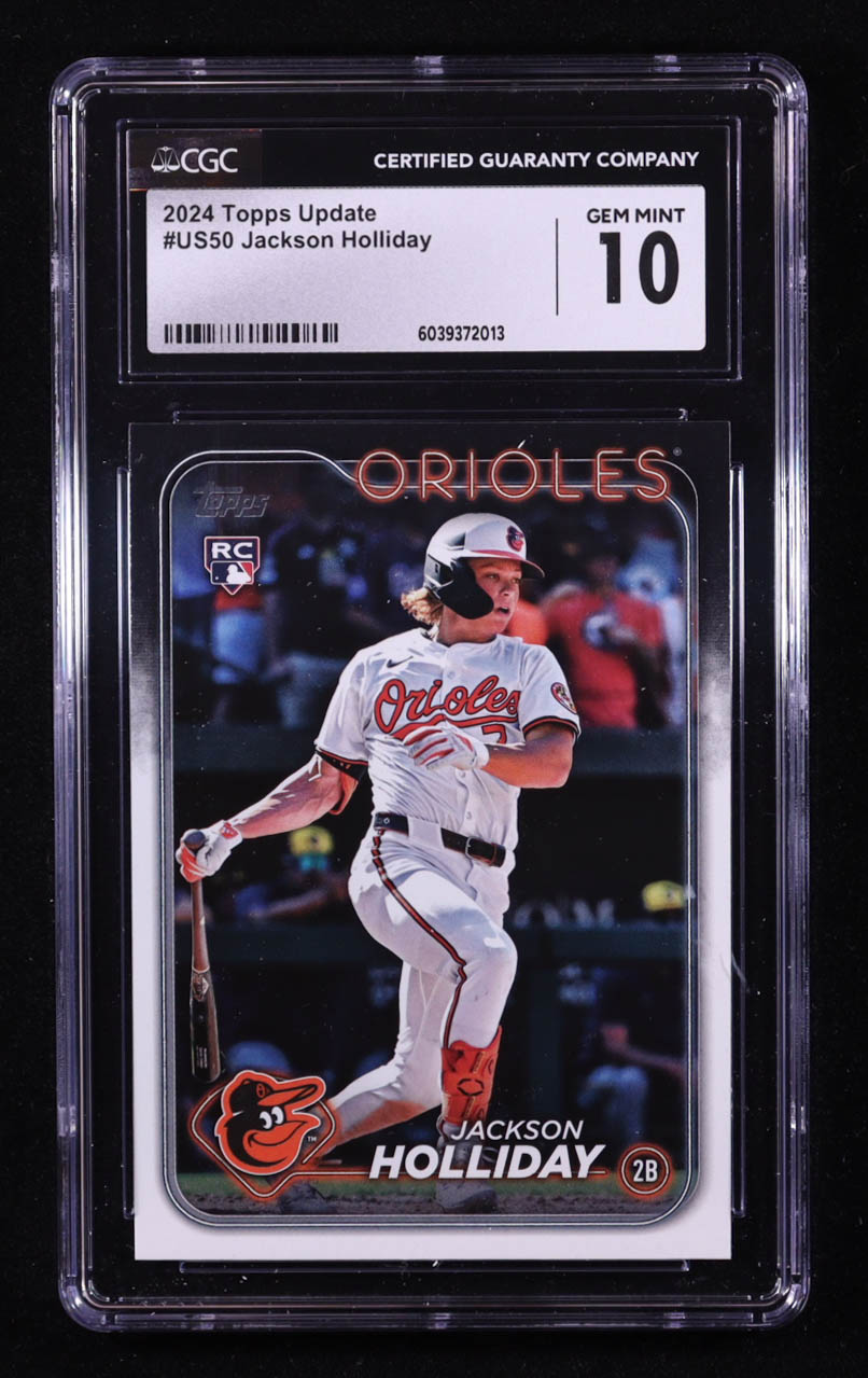 Jackson Holliday 2024 Topps Update #US50 RC (CGC 10) at PristineAuction.com Jackson Holliday 2024 Topps Update #US50 RC (CGC 10) at PristineAuction.com