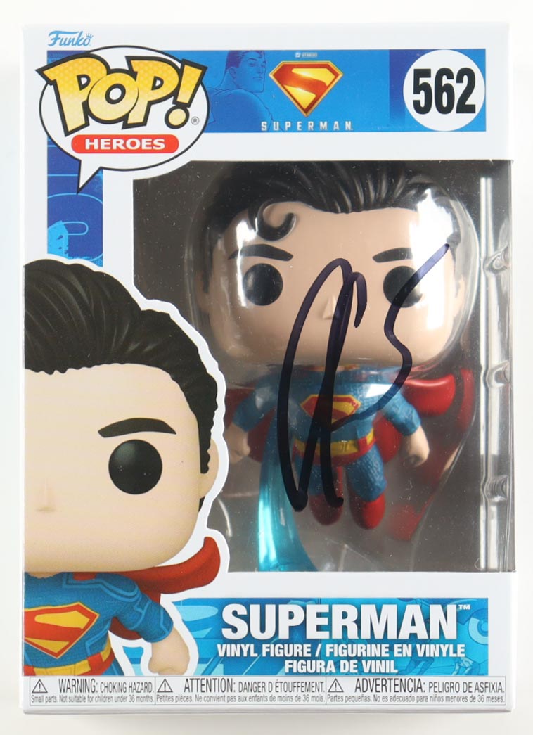 David Corenswet Signed "Superman" #562 Superman Funko Pop! Vinyl Figure (Beckett) at PristineAuction.com David Corenswet Signed "Superman" #562 Superman Funko Pop! Vinyl Figure (Beckett) at PristineAuction.com