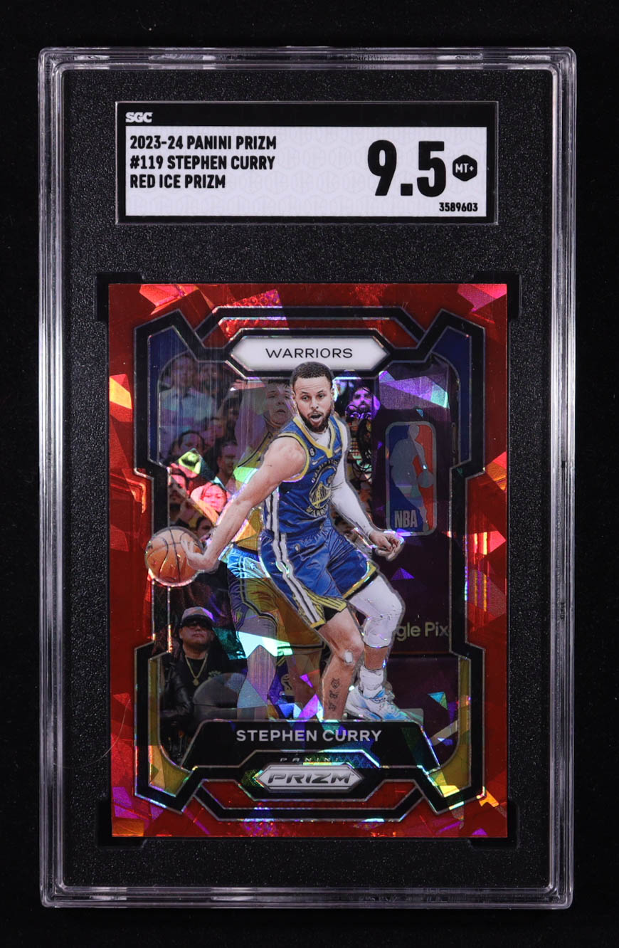 Stephen Curry 2023-24 Panini Prizm Prizms Red Ice #119 (SGC 9.5) at PristineAuction.com Stephen Curry 2023-24 Panini Prizm Prizms Red Ice #119 (SGC 9.5) at PristineAuction.com