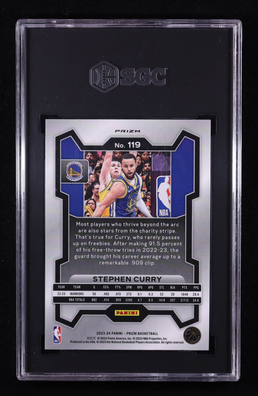 Stephen Curry 2023-24 Panini Prizm Prizms Red Ice #119 (SGC 9.5) at PristineAuction.com Stephen Curry 2023-24 Panini Prizm Prizms Red Ice #119 (SGC 9.5) at PristineAuction.com