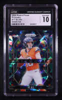 Bo Nix 2024 Panini Prizm Prizmatic Prizms Green Ice #11 RC (CGC 10) at PristineAuction.com