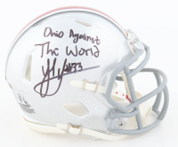 Jack Sawyer Signed Ohio State Buckeyes Speed Mini Helmet Inscribed "Ohio Against The World" (Beckett) at PristineAuction.com