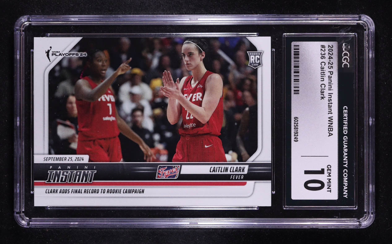 Caitlin Clark 2024 Panini Instant WNBA #236 RC (CGC 10) at PristineAuction.com Caitlin Clark 2024 Panini Instant WNBA #236 RC (CGC 10) at PristineAuction.com