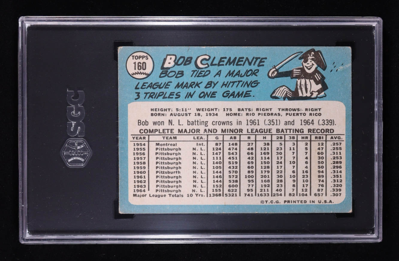 Bob Clemente 1965 Topps #160 (SGC 4.5) at PristineAuction.com Bob Clemente 1965 Topps #160 (SGC 4.5) at PristineAuction.com