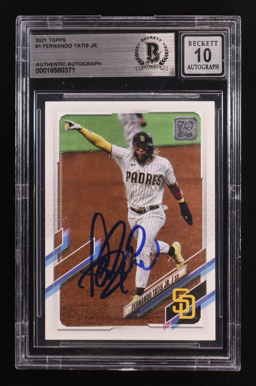 Fernando Tatis Jr. Signed 2021 Topps Series One #1 (BGS | Autograph Graded BGS 10) at PristineAuction.com Fernando Tatis Jr. Signed 2021 Topps Series One #1 (BGS | Autograph Graded BGS 10) at PristineAuction.com