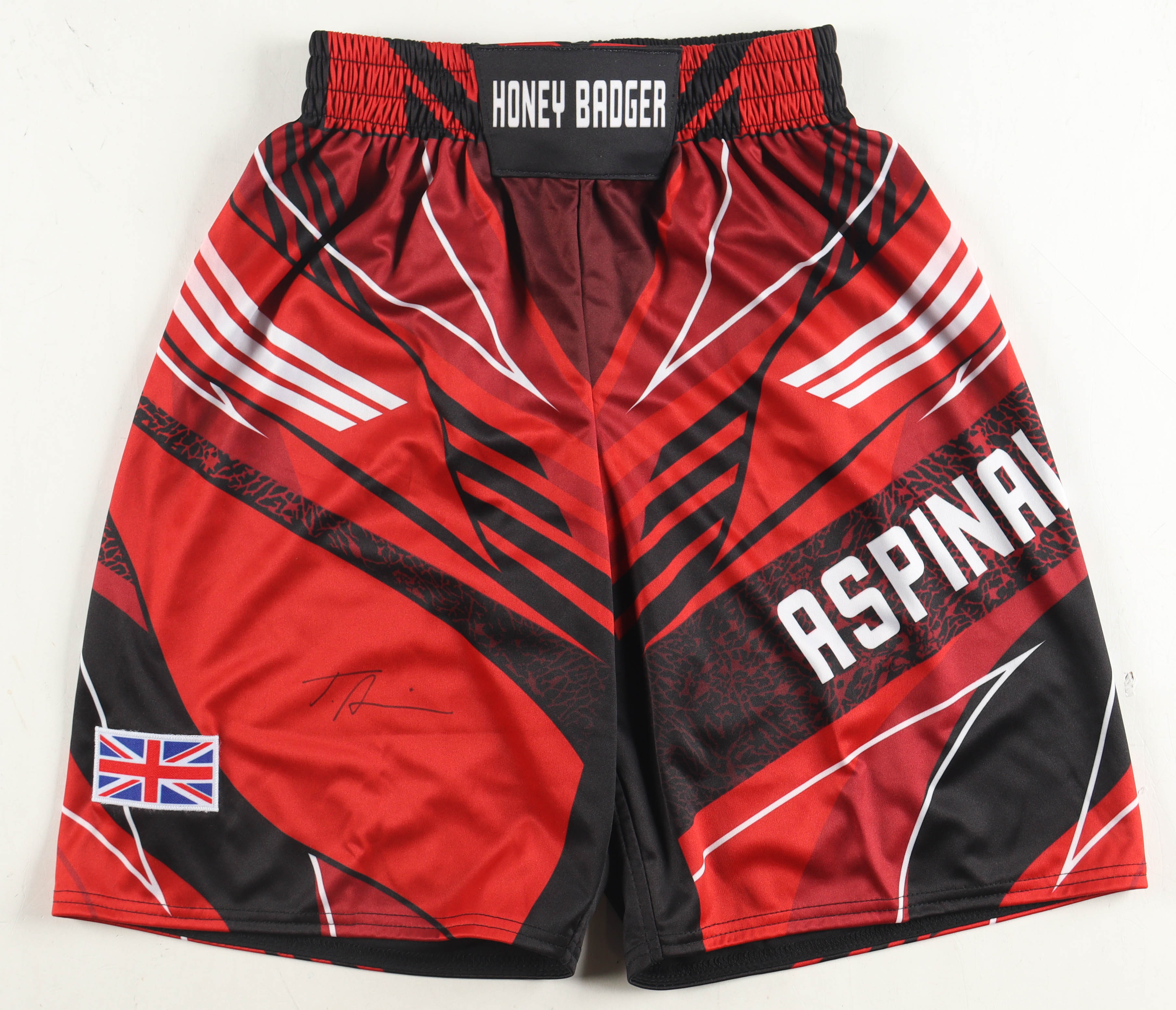 Tom Aspinall Signed "Honey Badger" Custom Fight Shorts (Beckett) at PristineAuction.com Tom Aspinall Signed "Honey Badger" Custom Fight Shorts (Beckett) at PristineAuction.com