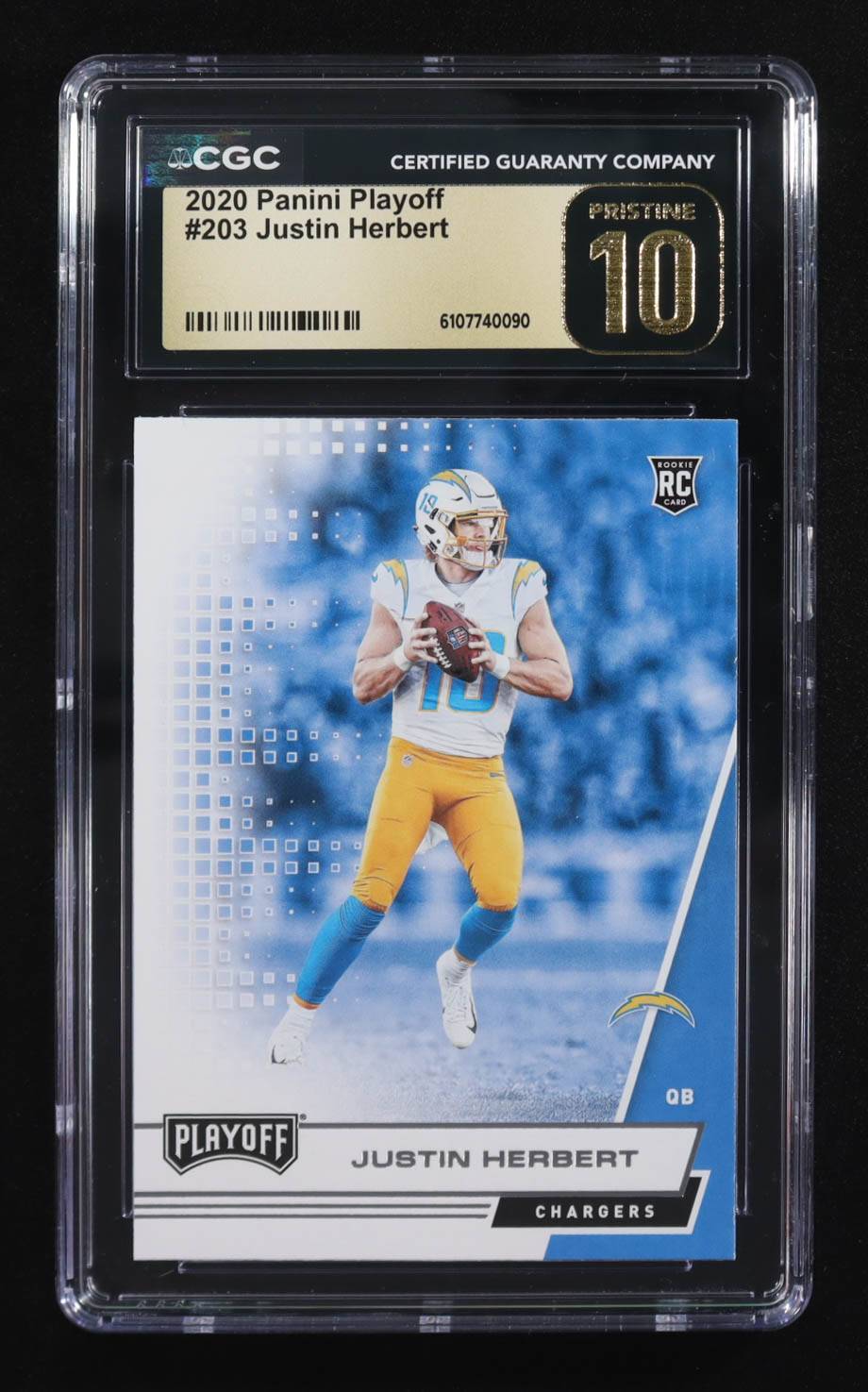 Justin Herbert 2020 Panini Playoff #203 RC (CGC 10 Pristine) at PristineAuction.com Justin Herbert 2020 Panini Playoff #203 RC (CGC 10 Pristine) at PristineAuction.com