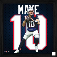 Drake Maye Patriots "Impact Jersey" Custom Framed Photo at PristineAuction.com