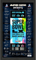 Patriots LE  Signature Ticket Super Bowl LX Custom Framed Photo at PristineAuction.com