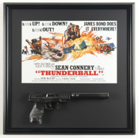 "Thunderball" Custom Framed Movie Poster Display with Replica Prop Pistol at PristineAuction.com