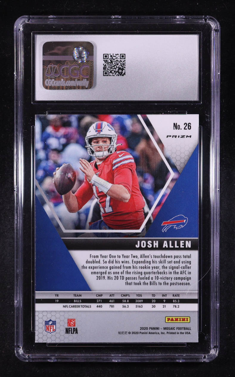 Josh Allen 2020 Panini Mosaic Mosaic Green #26 (CGC 10) at PristineAuction.com Josh Allen 2020 Panini Mosaic Mosaic Green #26 (CGC 10) at PristineAuction.com