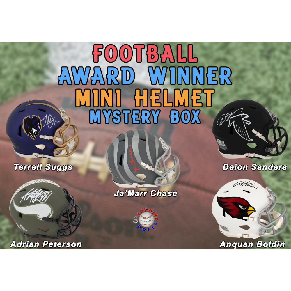 Football AWARD WINNER Signed Mini Helmet Mystery Box &ndash; Series 16 (Limited to 75) - Schwartz Sports at PristineAuction.com