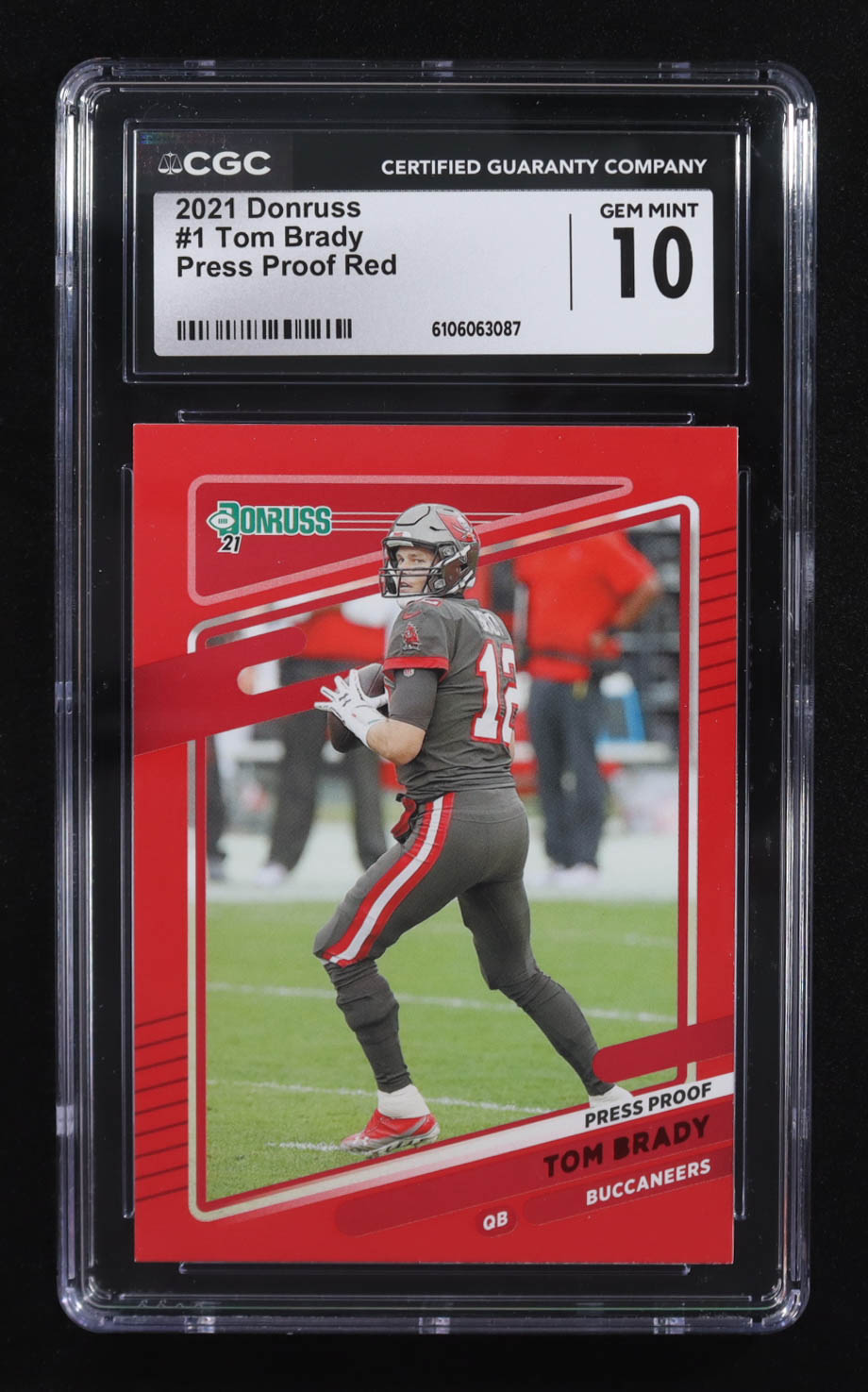 Tom Brady 2021 Donruss Press Proof Red #1 (CGC 10) at PristineAuction.com Tom Brady 2021 Donruss Press Proof Red #1 (CGC 10) at PristineAuction.com