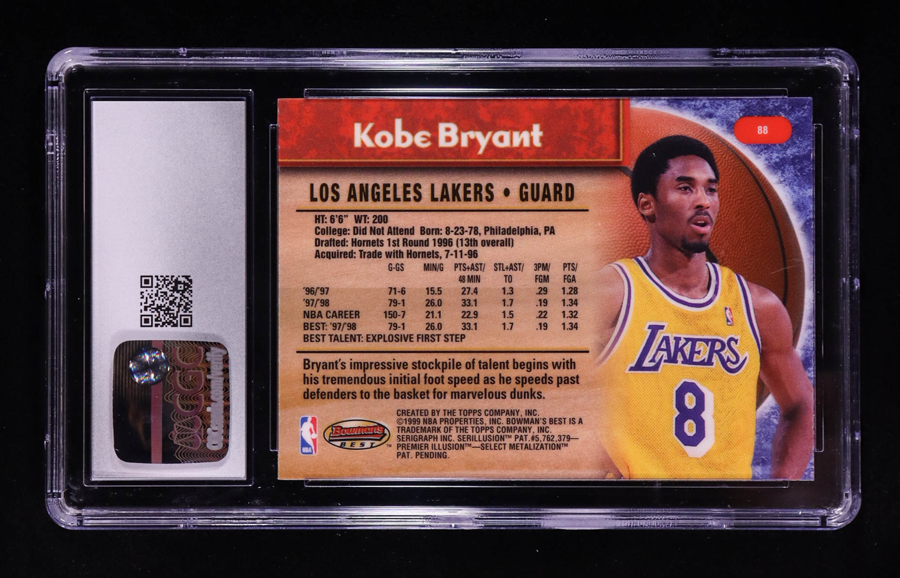 Kobe Bryant 1998-99 Bowman's Best #88 (CGC 10) at PristineAuction.com Kobe Bryant 1998-99 Bowman's Best #88 (CGC 10) at PristineAuction.com