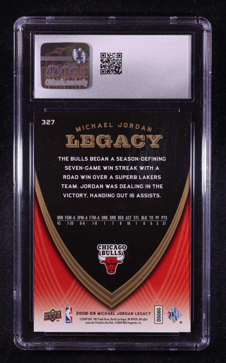 Michael Jordan 2008-09 Upper Deck Michael Jordan Legacy Collection #327 Game 327 (CGC 10) at PristineAuction.com Michael Jordan 2008-09 Upper Deck Michael Jordan Legacy Collection #327 Game 327 (CGC 10) at PristineAuction.com