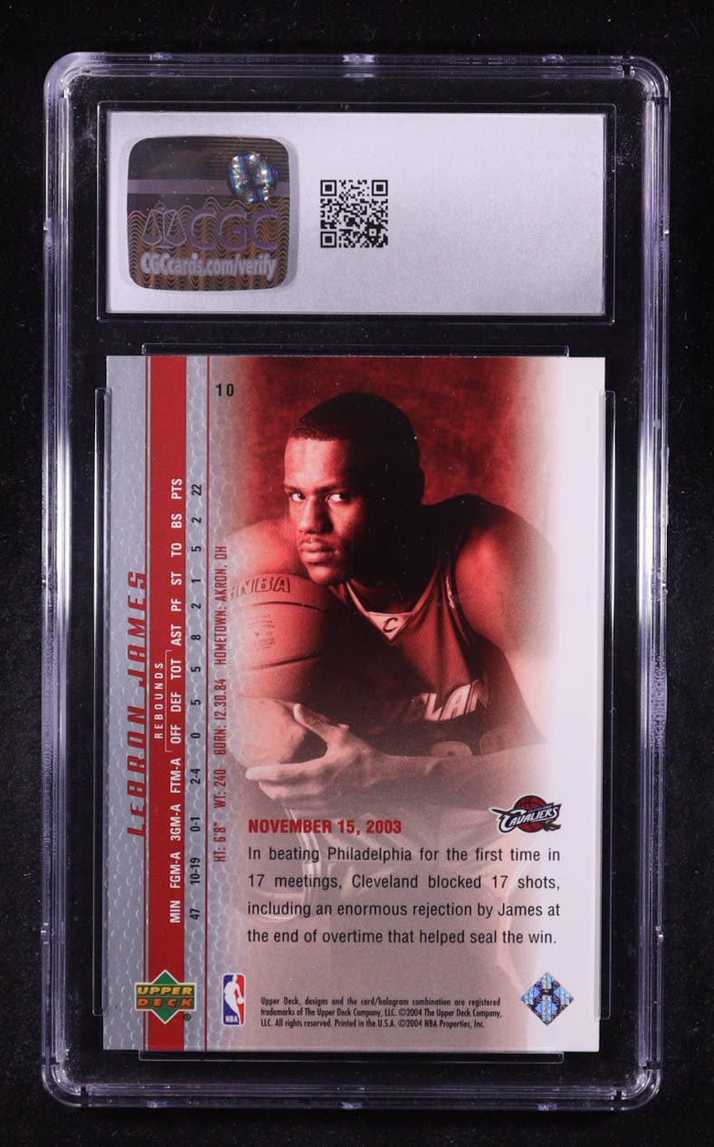 LeBron James 2003 Upper Deck LeBron James Box Set #10 One in a Billion RC (CGC 9.5) at PristineAuction.com LeBron James 2003 Upper Deck LeBron James Box Set #10 One in a Billion RC (CGC 9.5) at PristineAuction.com