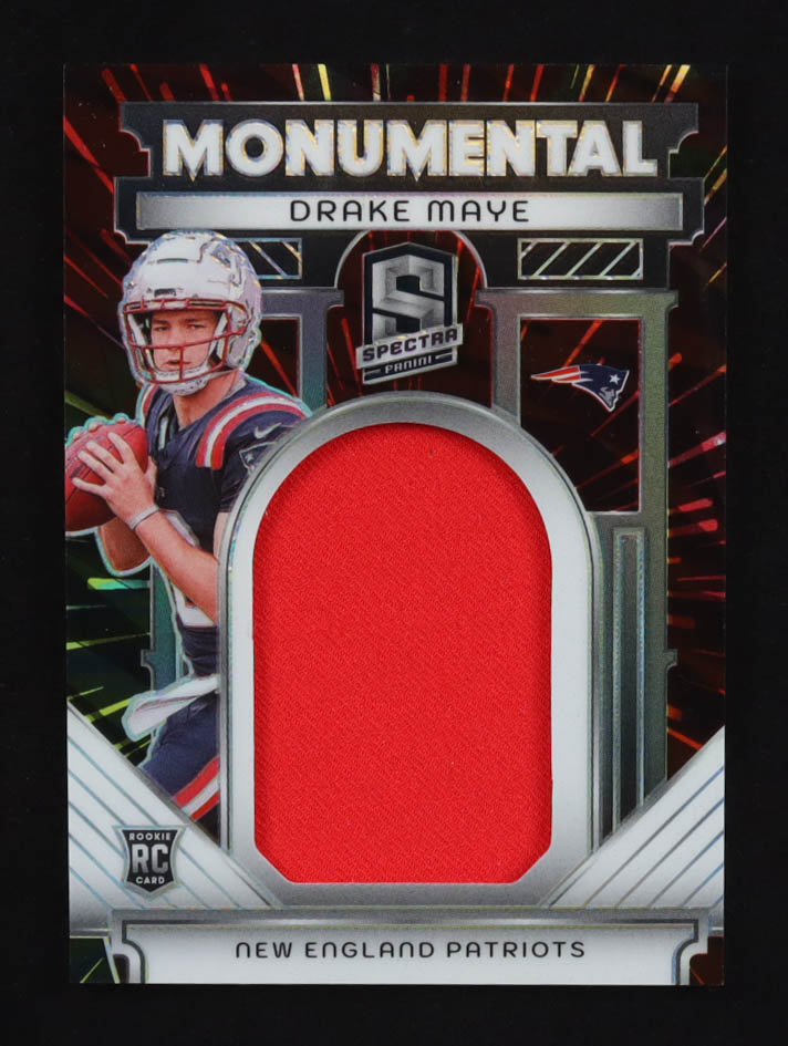 Drake Maye 2024 Panini Spectra Monumental Memorabilia Hyper #9 #25/60 RC at PristineAuction.com Drake Maye 2024 Panini Spectra Monumental Memorabilia Hyper #9 #25/60 RC at PristineAuction.com
