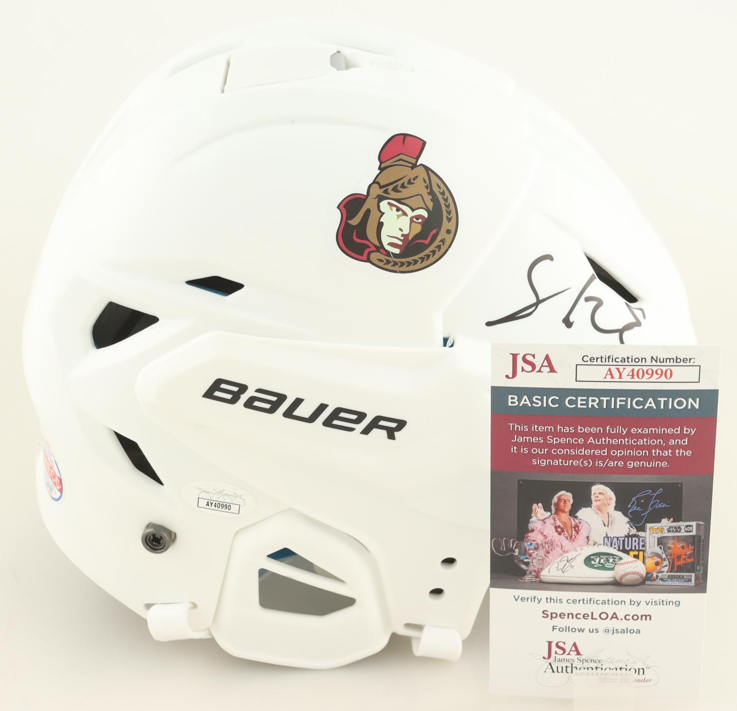 Tim Stutzle Signed Senators Full-Size Hockey Helmet (JSA) at PristineAuction.com Tim Stutzle Signed Senators Full-Size Hockey Helmet (JSA) at PristineAuction.com